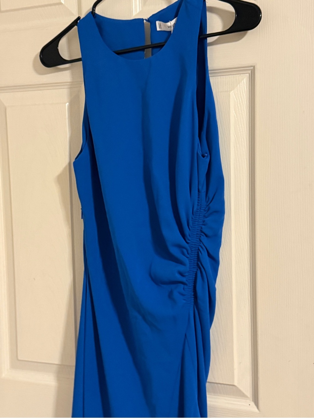 Mango Sleeveless Cobalt Blue Maxi Dress with Side Ruching - Picture 7 of 10